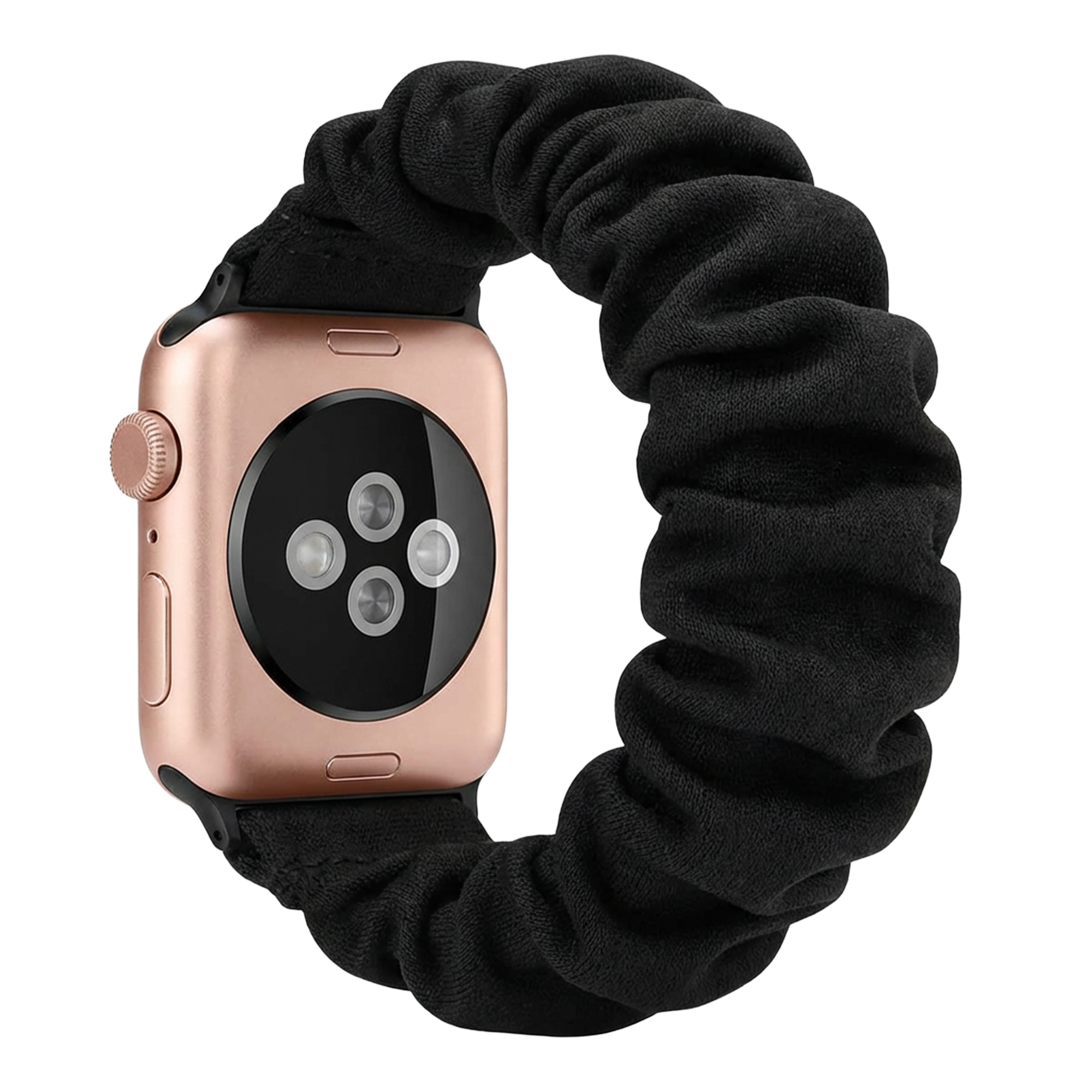 Apple Watch Black Scrunchie Band With No Buckle And Stretch