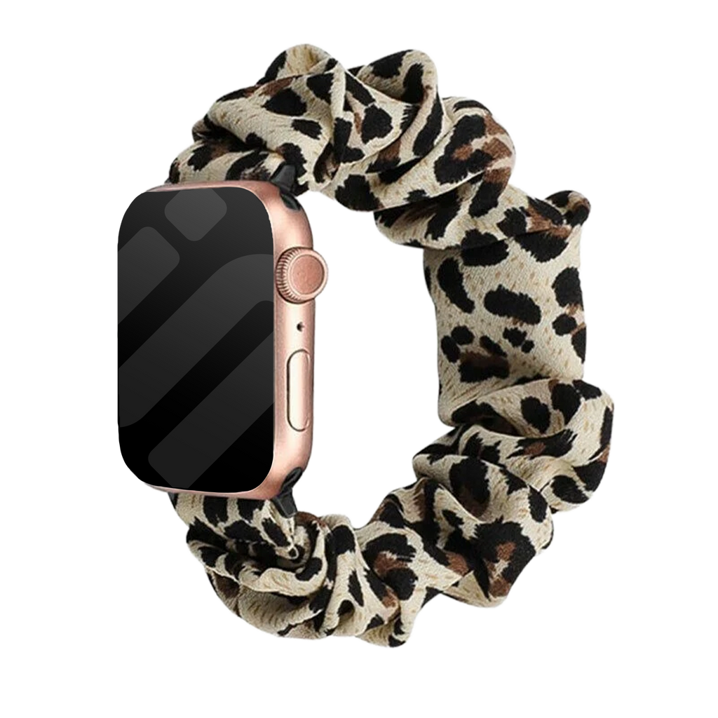 Apple Watch Luxury Scrunchie Accessory With Leopard Pattern