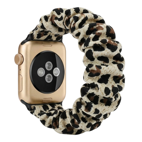 Apple Watch Luxury Scrunchie Accessory With Leopard Pattern