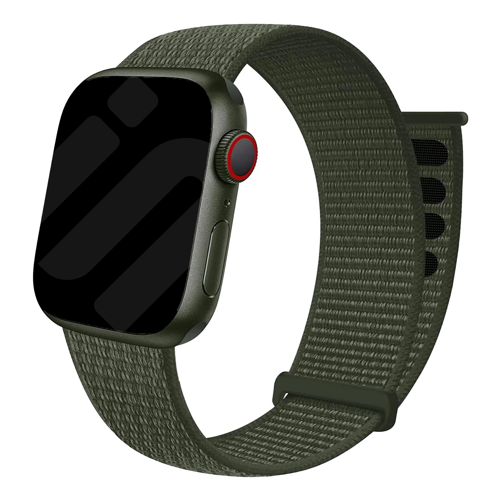 Apple Watch Loop Strap Soft Nylon In Army Green Color Finish