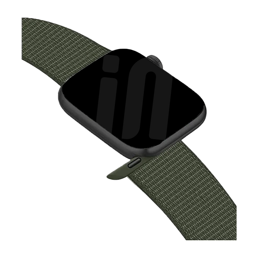 Apple Watch Loop Strap Soft Nylon In Army Green Color Finish