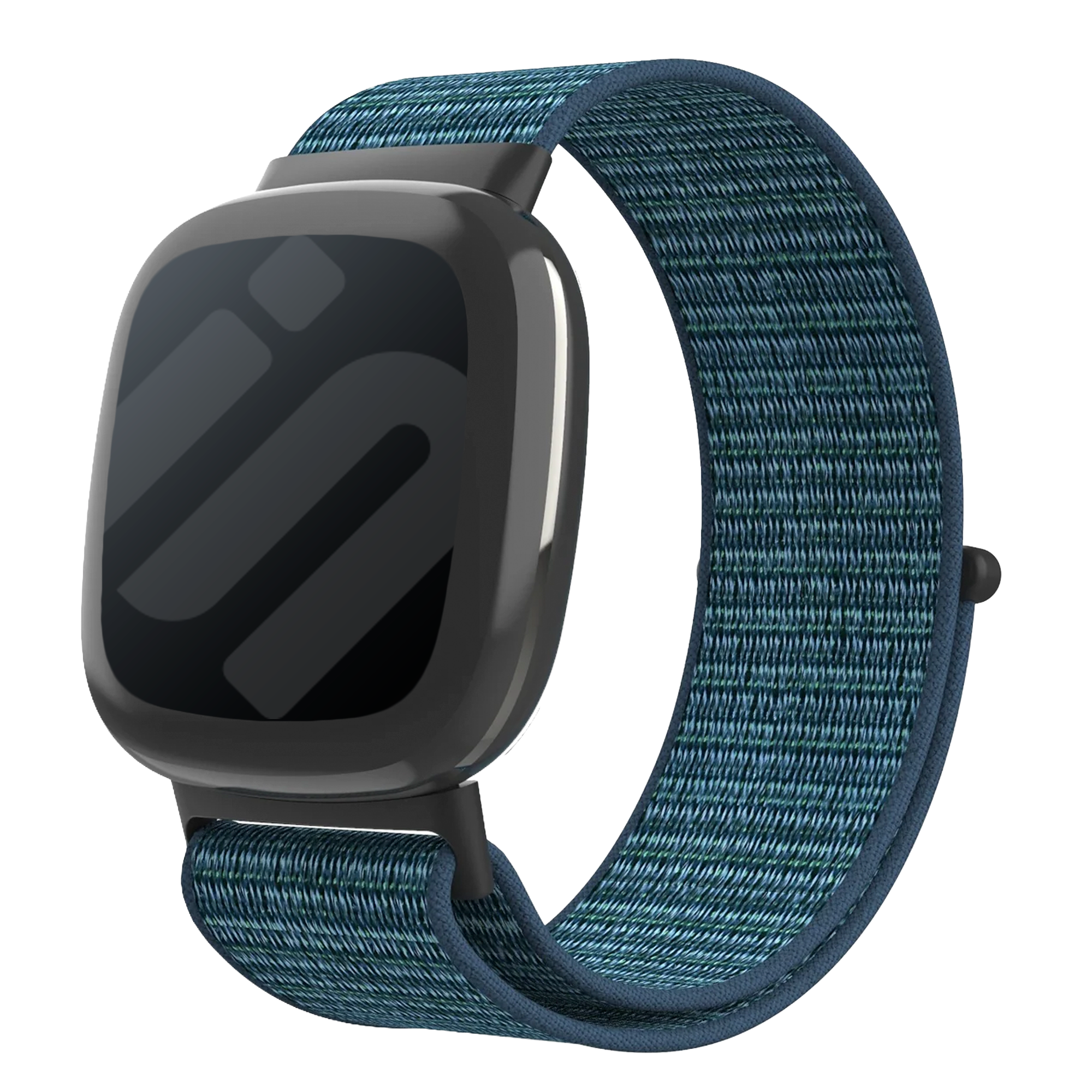 Blue Nylon Watch Band For Fitbit Versa 4 Smartwatch