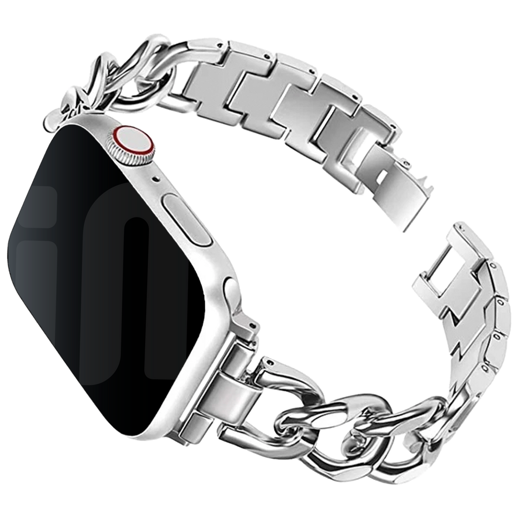 Apple Watch Silver Chain Strap Steel Compatible Band