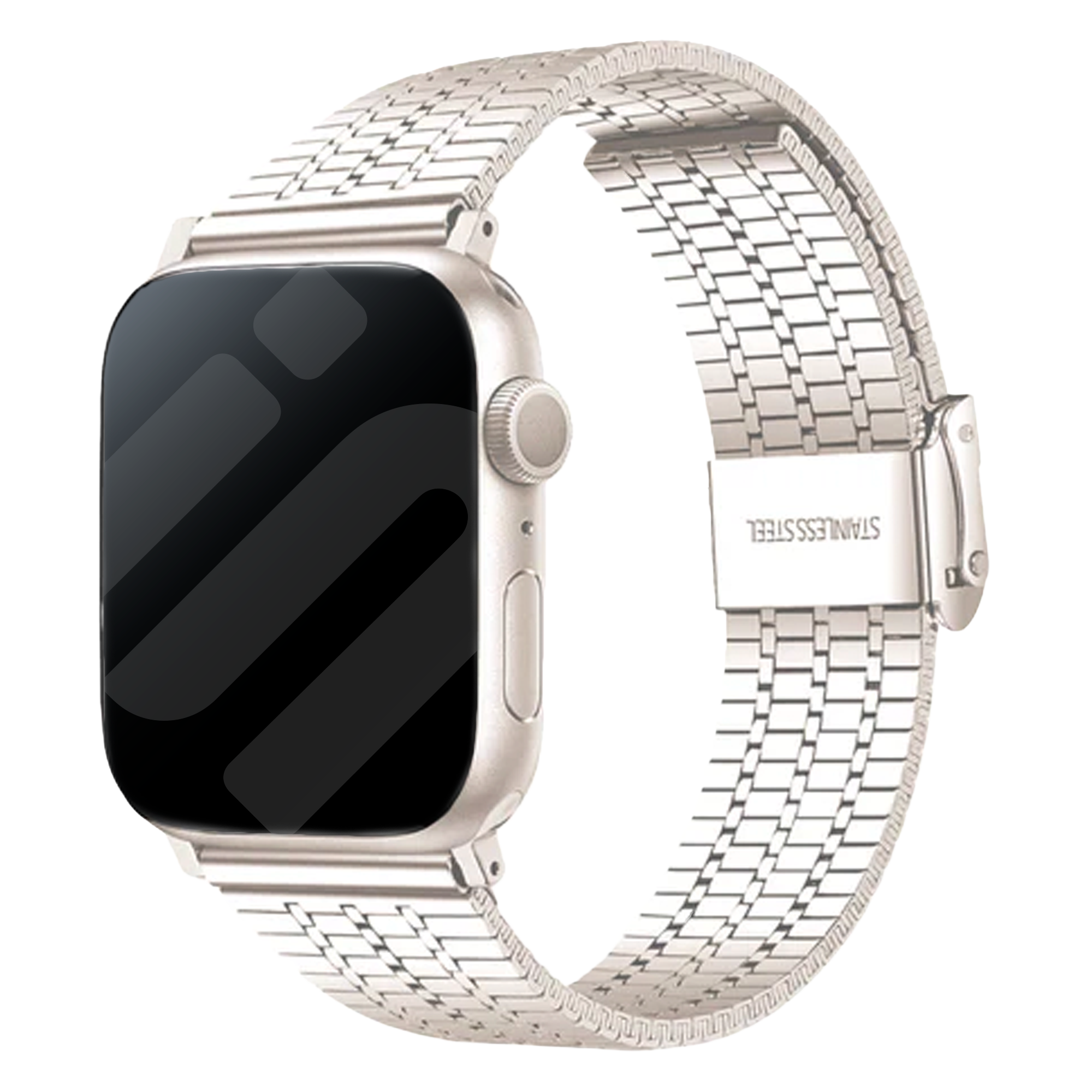 Apple Watch Starlight Finish Stainless Steel Band Premium Accessory