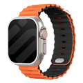 Apple Watch Ocean Band With Snap Closure In Orange And Black