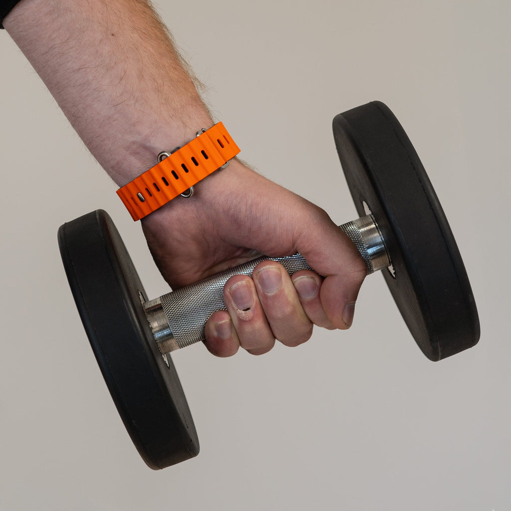 Apple Watch Ocean Band With Snap Closure In Orange And Black