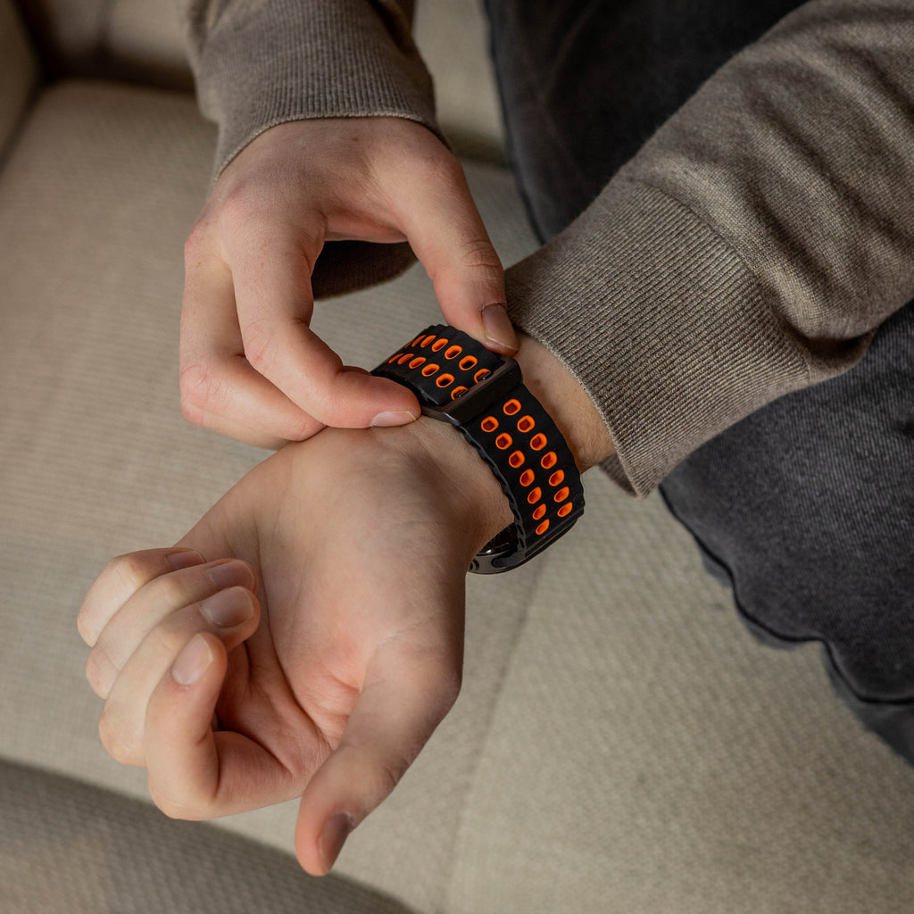 Samsung Galaxy Watch Ultra Wave Silicone Band Orange And Black
