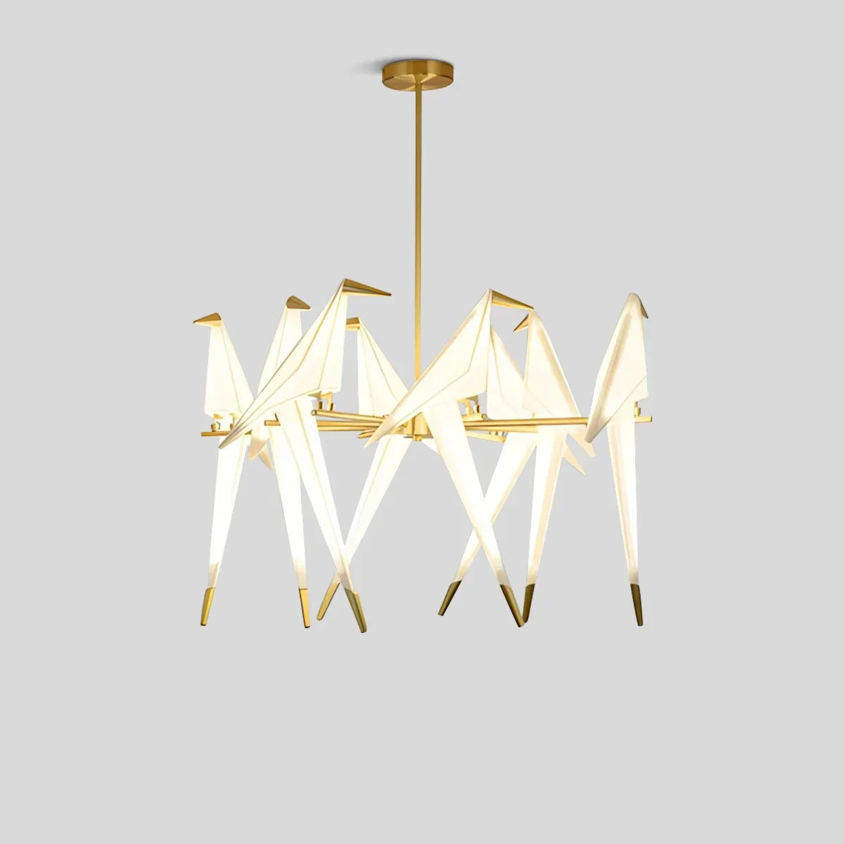Elegant Dining Room Chandelier With Paper Crane Birds