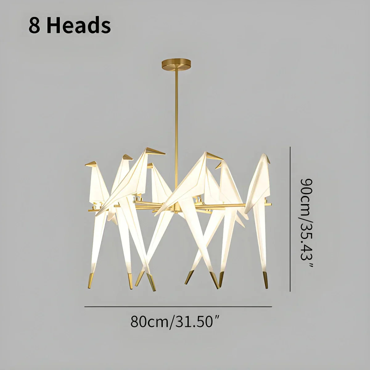 Elegant Dining Room Chandelier With Paper Crane Birds