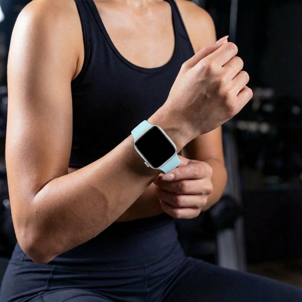 Apple Watch Baby Blue Silicone Strap Durable Lightweight