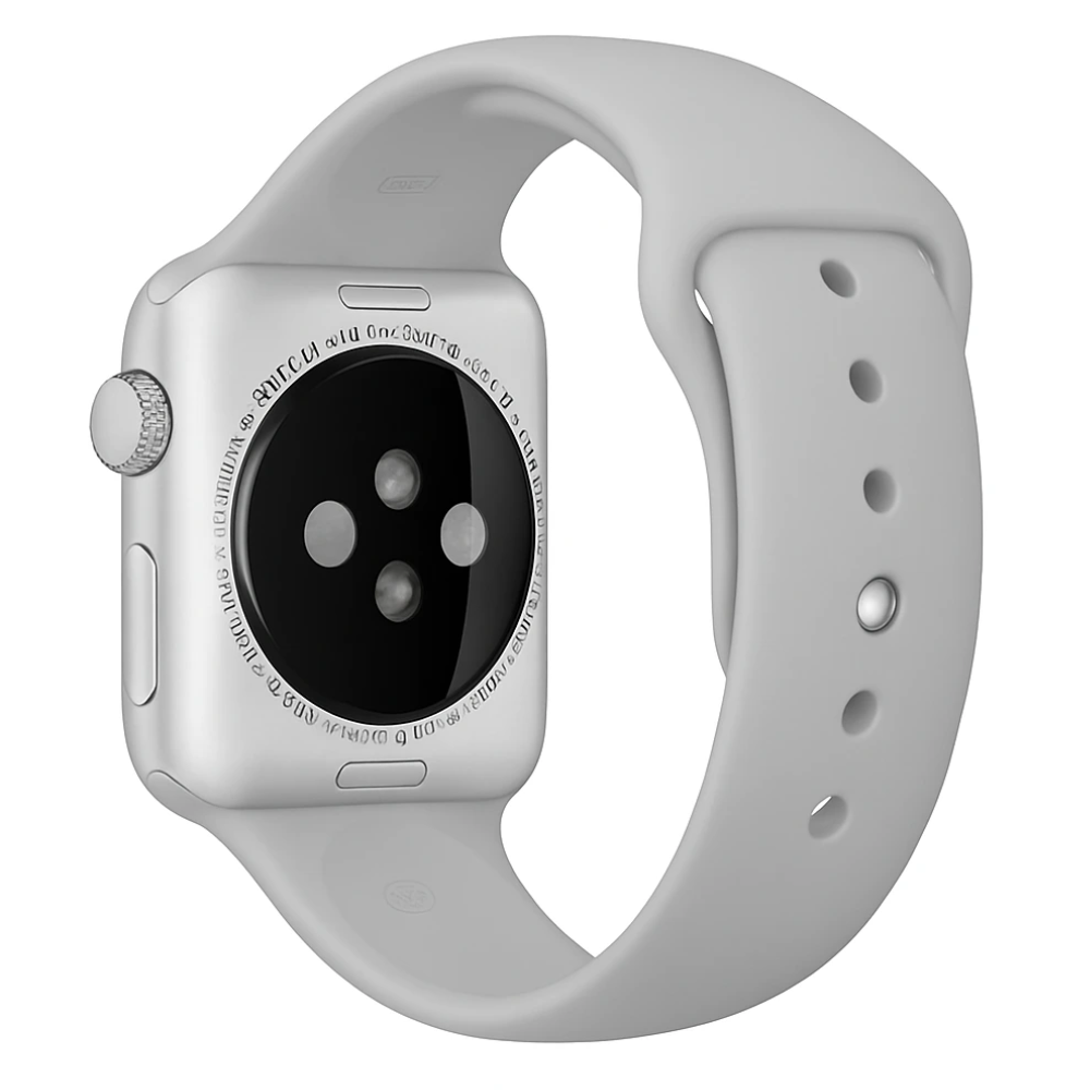 Grey Silicone Strap Compatible With Apple Watch Durable Lightweight Band