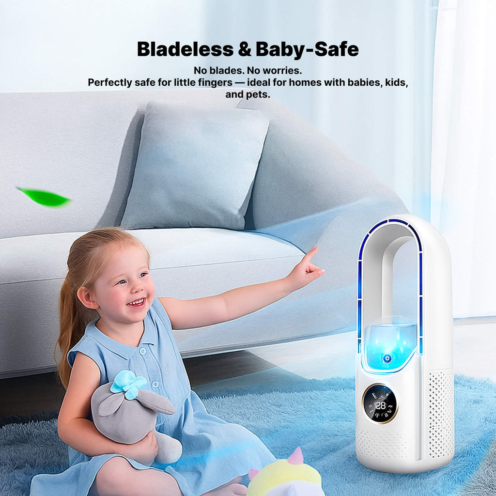 Bladeless Portable Air Conditioner | Ultra-Quiet, Ergonomic Design & Ideal for Home and Office Use | ormexis