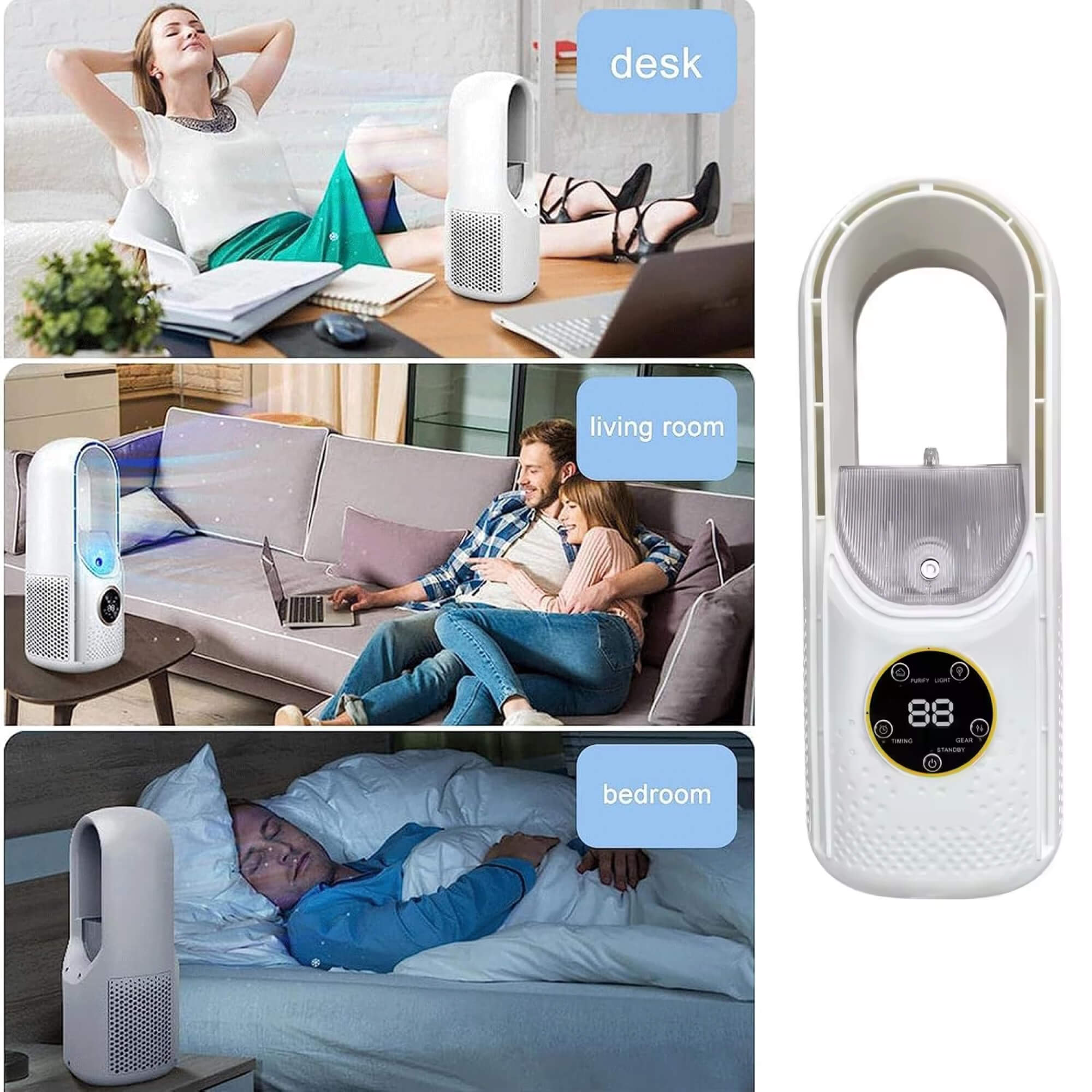 Bladeless Portable Air Conditioner | Ultra-Quiet, Ergonomic Design & Ideal for Home and Office Use | ormexis