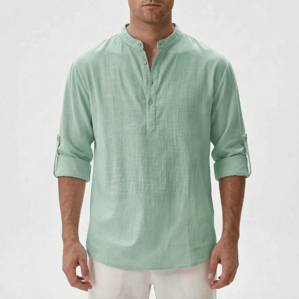 Men's Casual Long-Sleeve Henley Shirt -  Casual Everyday Wear - Ormexis