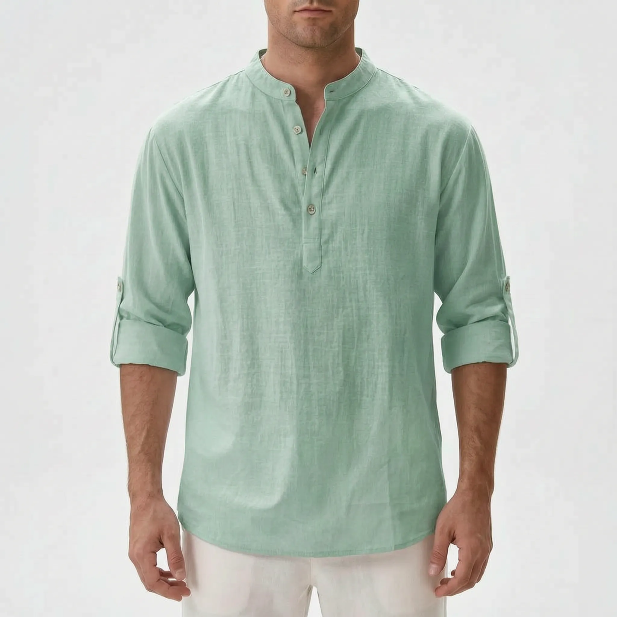 Men's Casual Long-Sleeve Henley Shirt -  Casual Everyday Wear - Ormexis