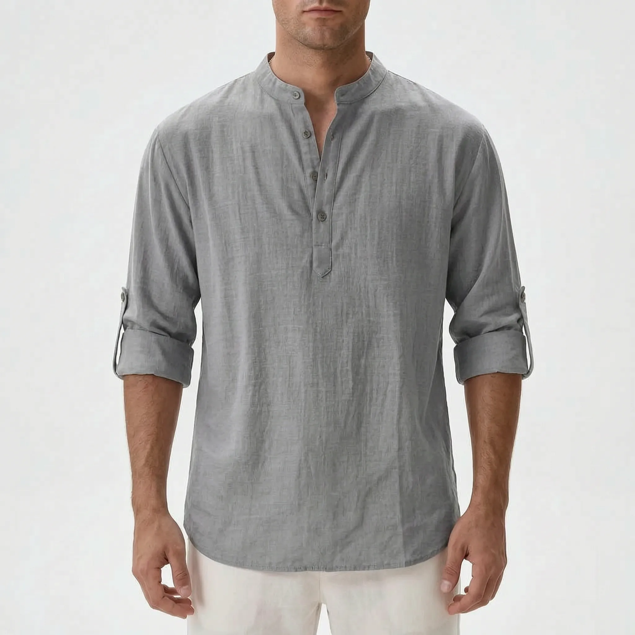 Men's Casual Long-Sleeve Henley Shirt -  Casual Everyday Wear - Ormexis