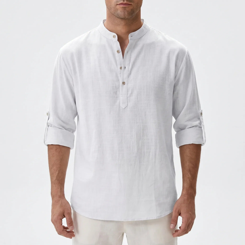 Men's Casual Long-Sleeve Henley Shirt -  Casual Everyday Wear - Ormexis