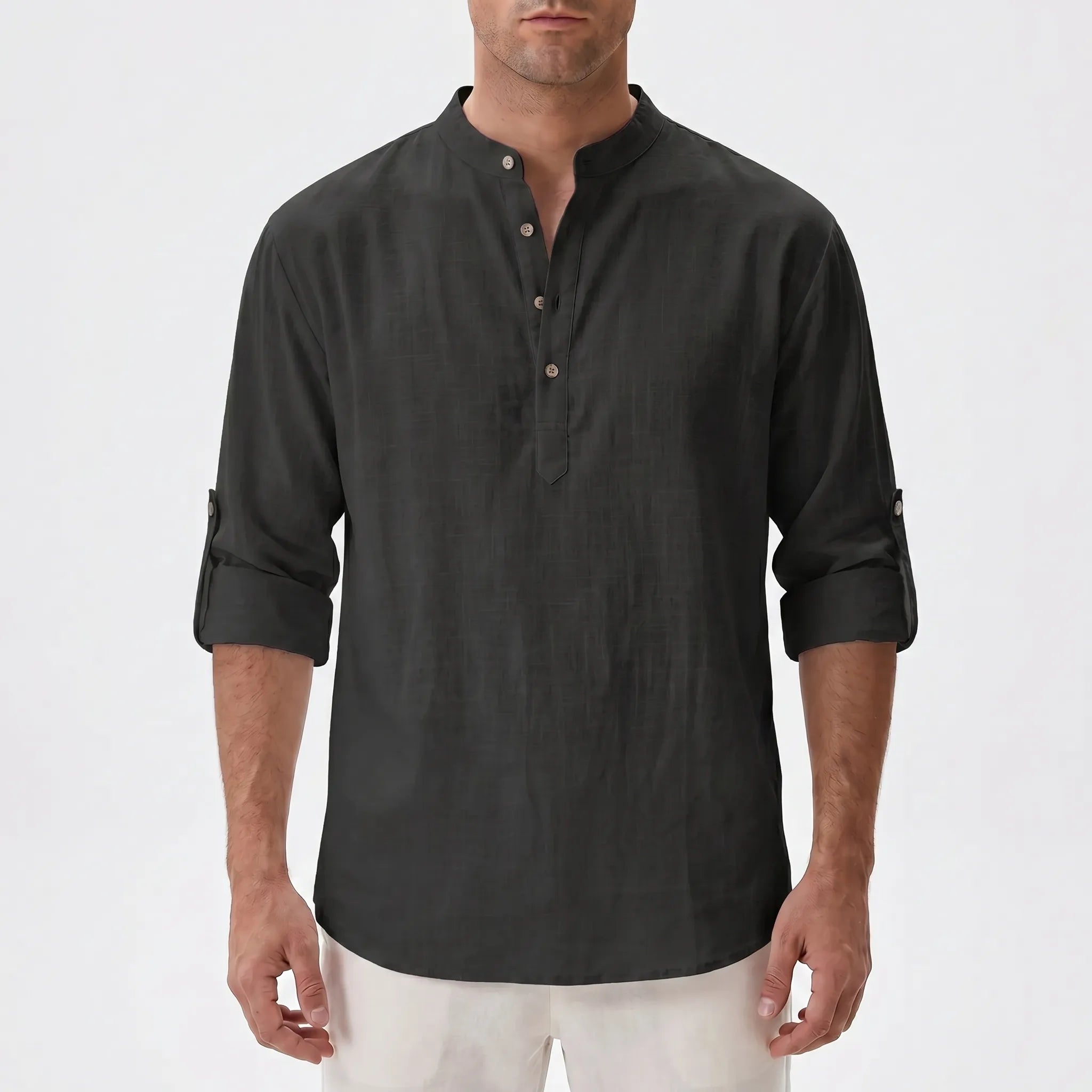 Men's Casual Long-Sleeve Henley Shirt -  Casual Everyday Wear - Ormexis