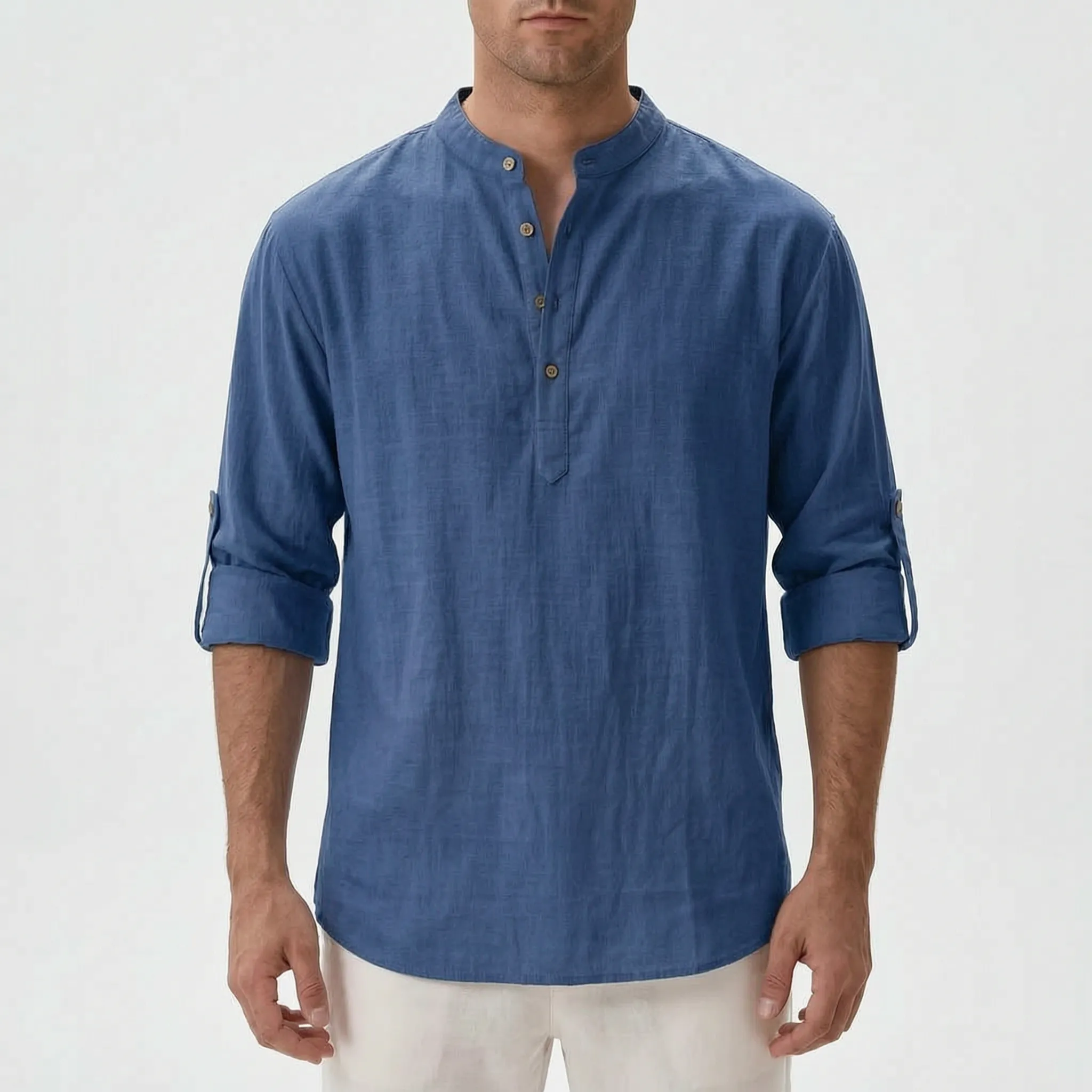 Men's Casual Long-Sleeve Henley Shirt -  Casual Everyday Wear - Ormexis
