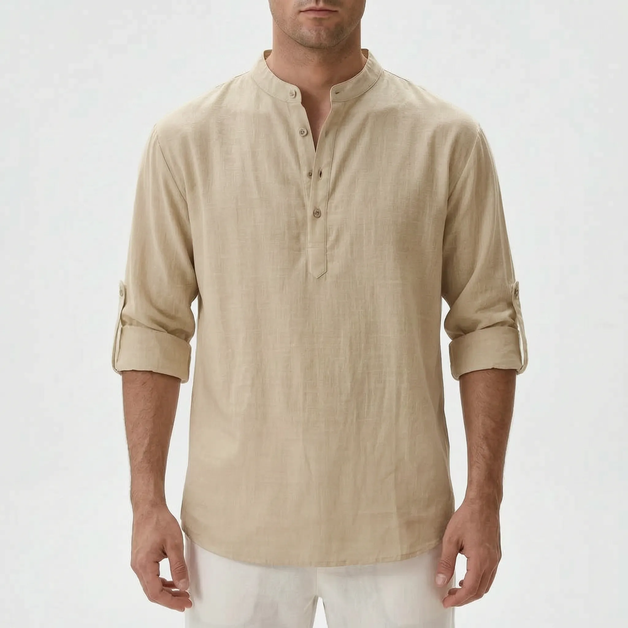 Men's Casual Long-Sleeve Henley Shirt -  Casual Everyday Wear - Ormexis