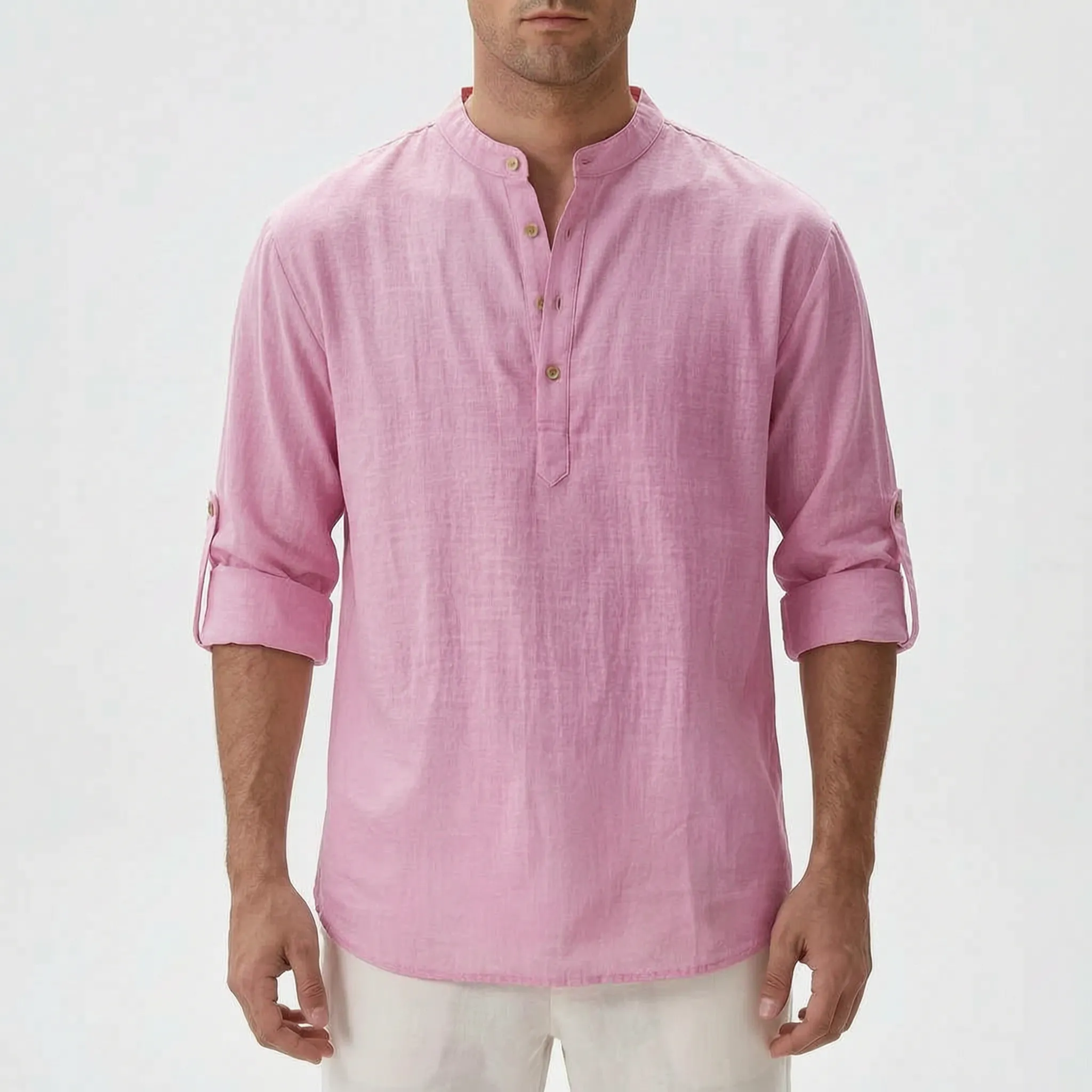 Men's Casual Long-Sleeve Henley Shirt -  Casual Everyday Wear - Ormexis