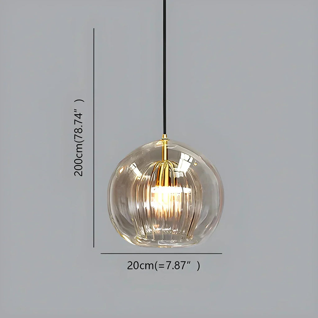 Scandinavian Pendant Glass Globe Light For Modern Living Spaces