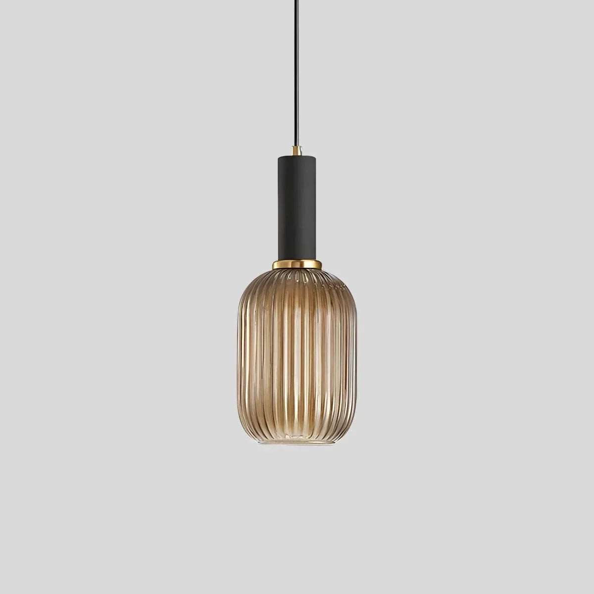Nordic Glass Pendant Light With Striped Shade Design