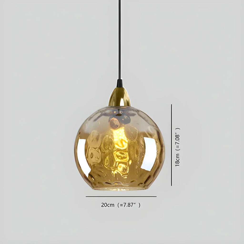 Vivid Glass Orb Pendant Light In Living Room Ceiling