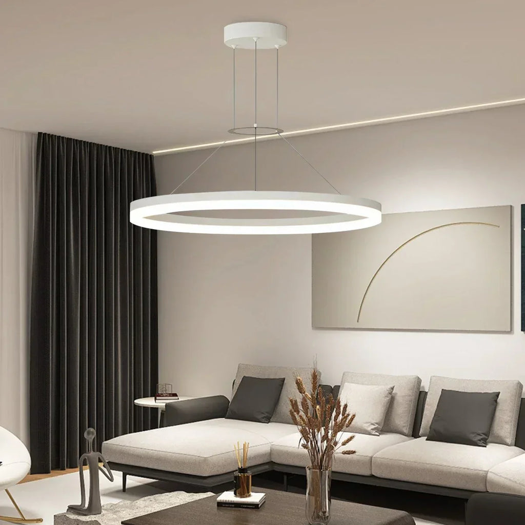 Round Pendant Light For Living Rooms And Kitchens With LED