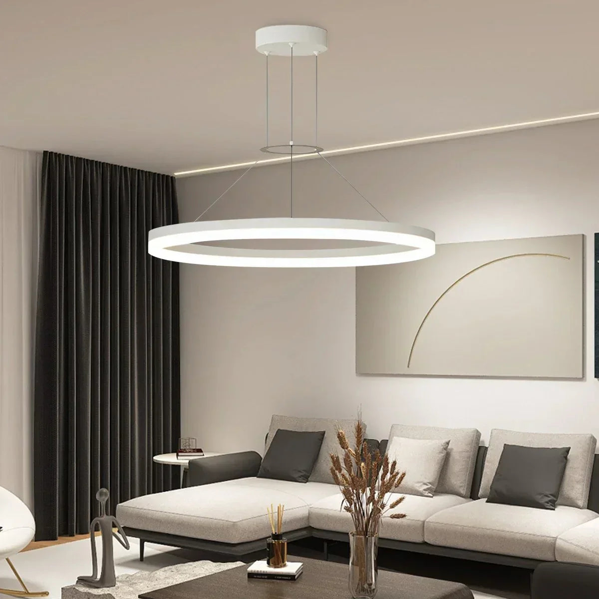 Round Pendant Light For Living Rooms And Kitchens With LED
