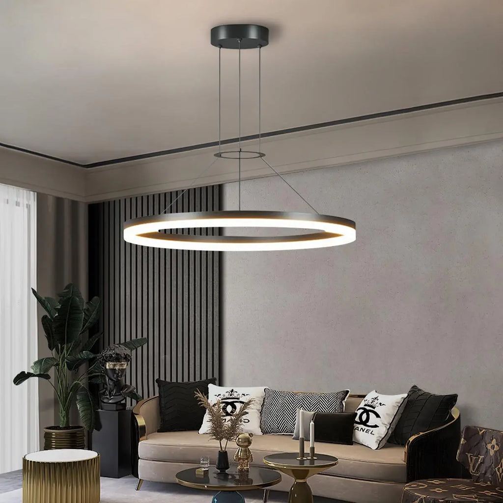 Round Pendant Light For Living Rooms And Kitchens With LED
