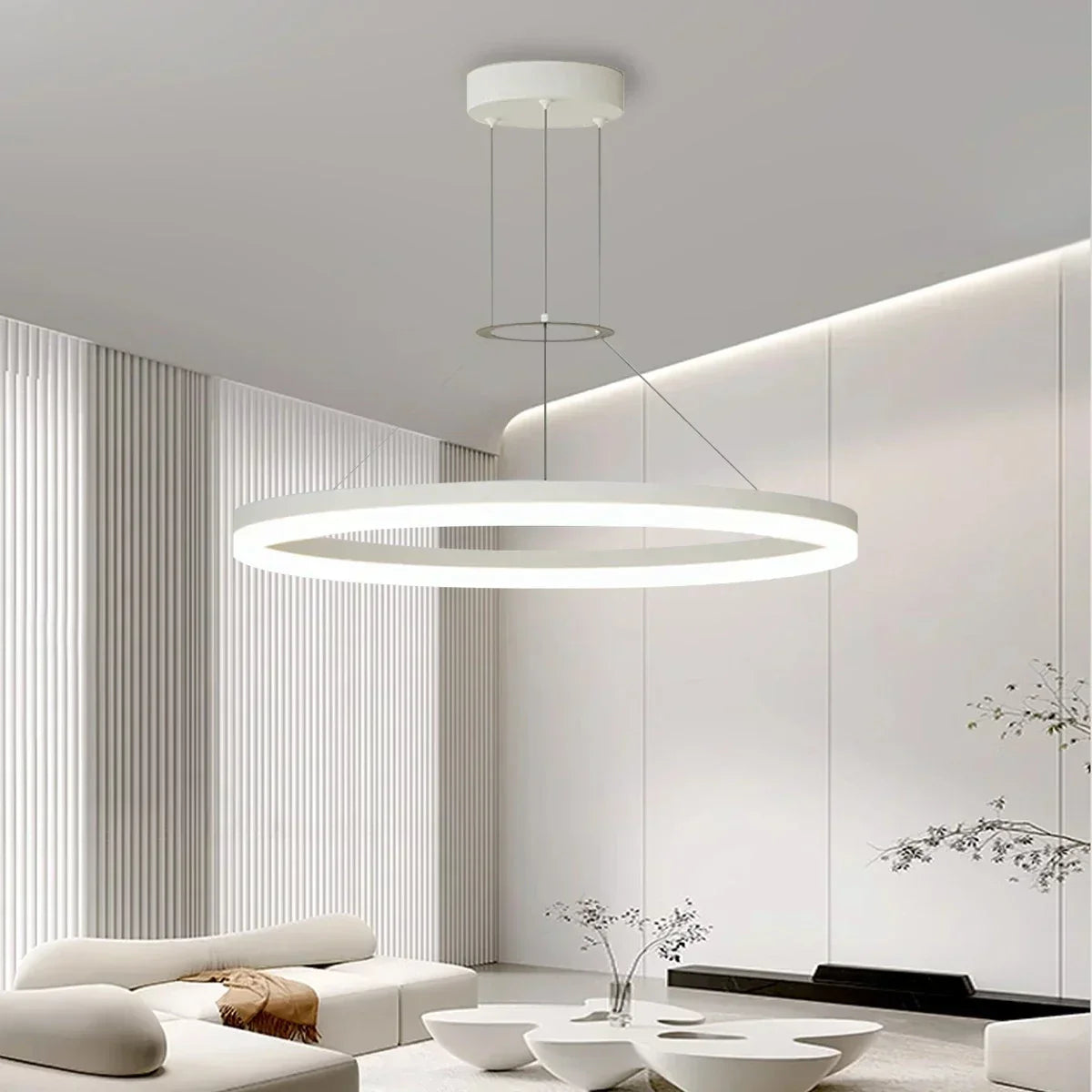 Round Pendant Light For Living Rooms And Kitchens With LED