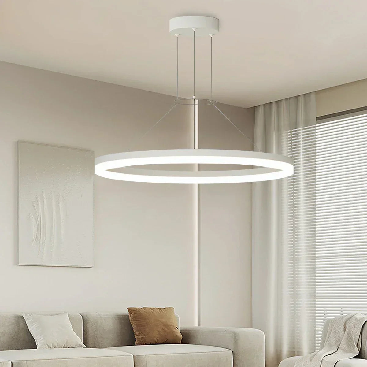 Round Pendant Light For Living Rooms And Kitchens With LED
