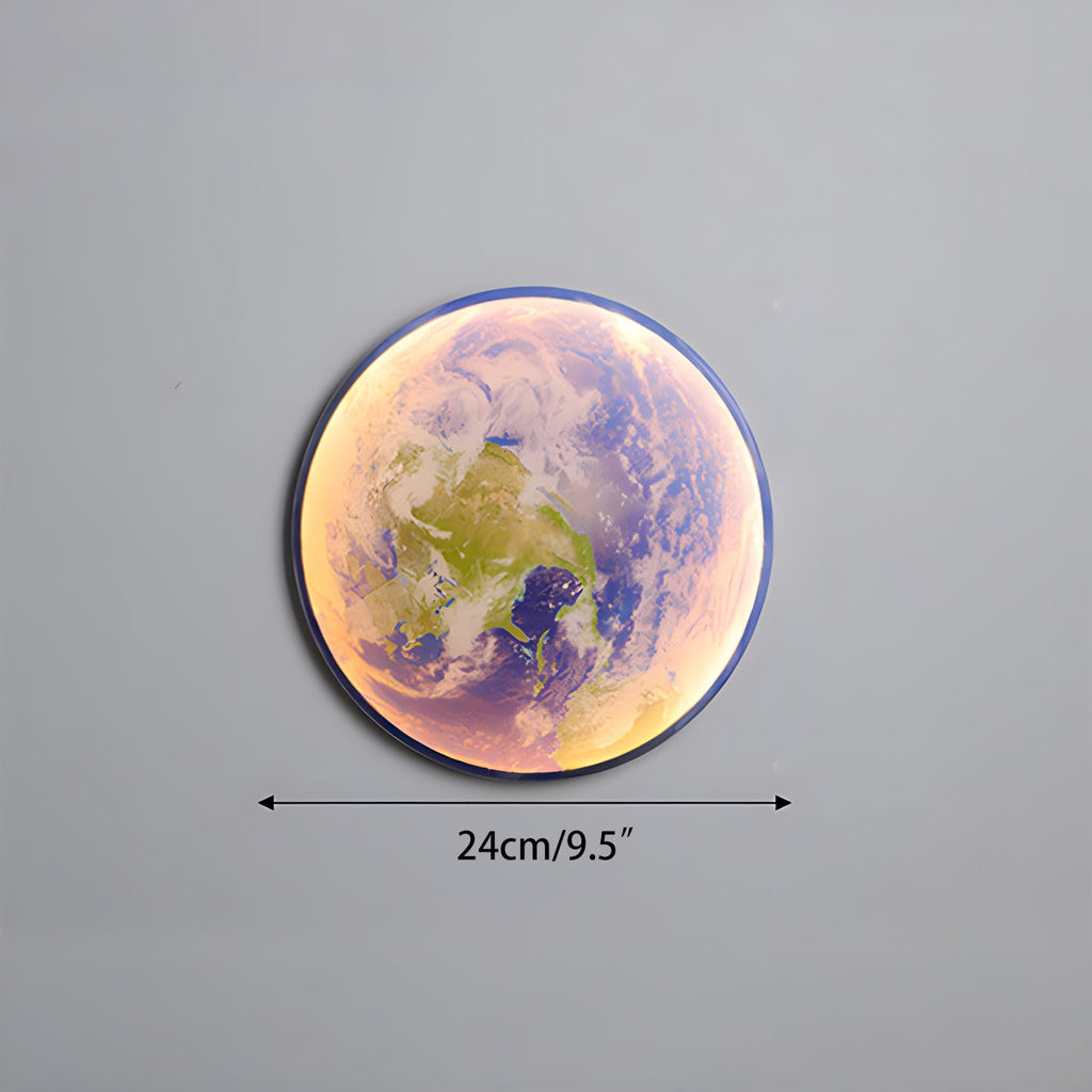 Celestial Moon and Earth Mural Wall Light With Soft LED Glow