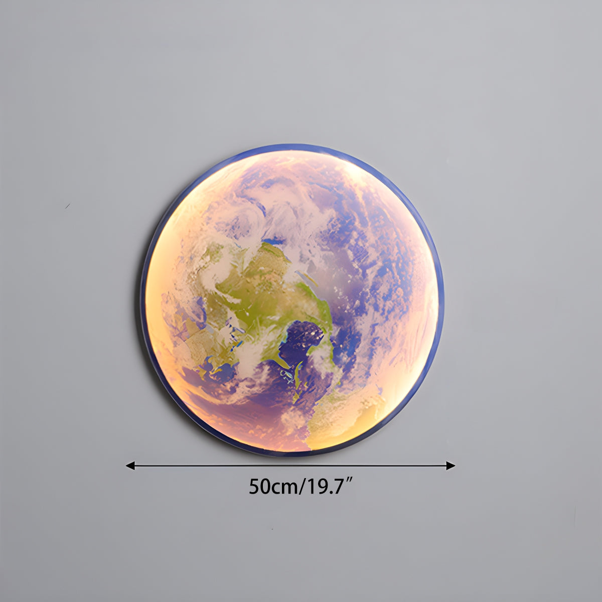Celestial Moon and Earth Mural Wall Light With Soft LED Glow