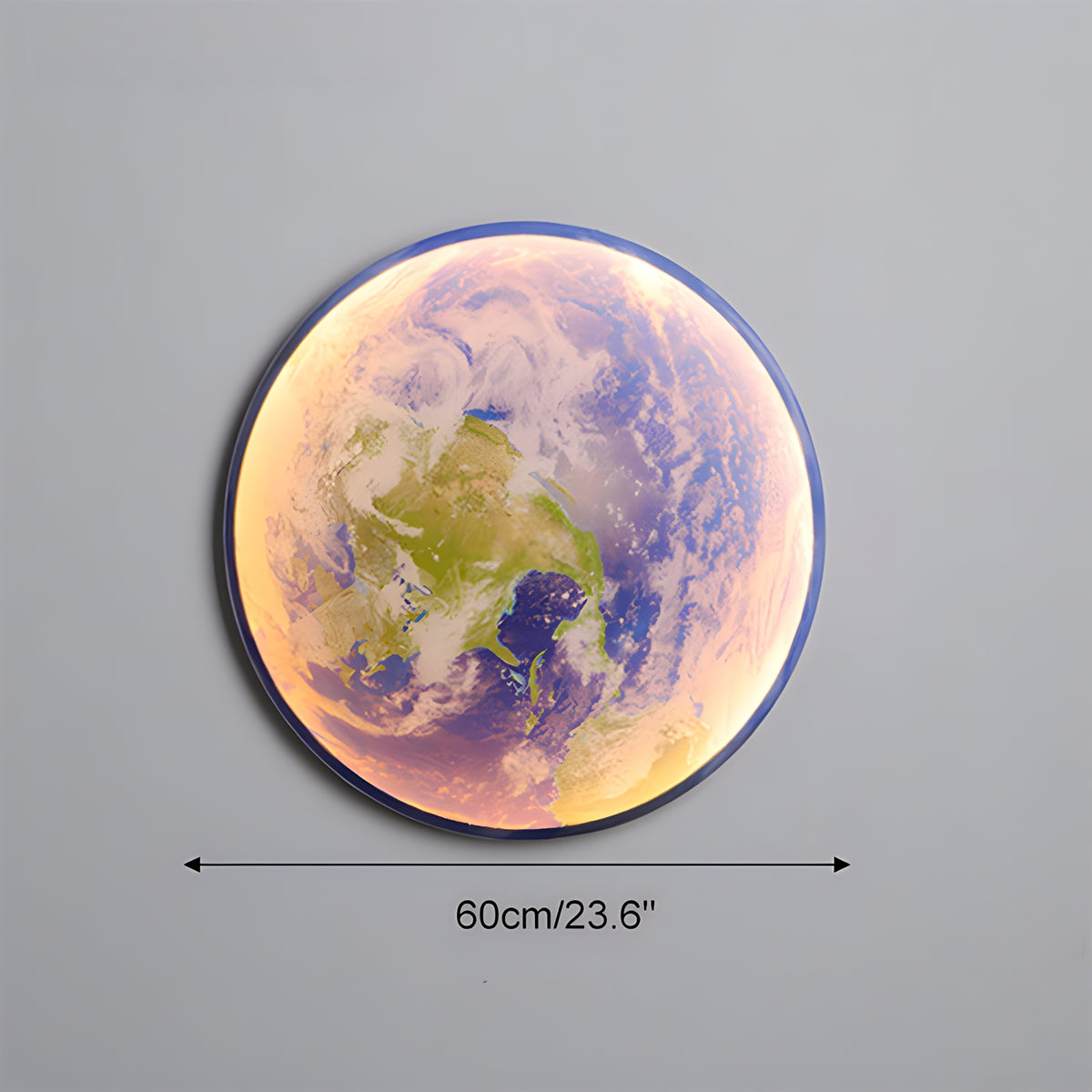Celestial Moon and Earth Mural Wall Light With Soft LED Glow