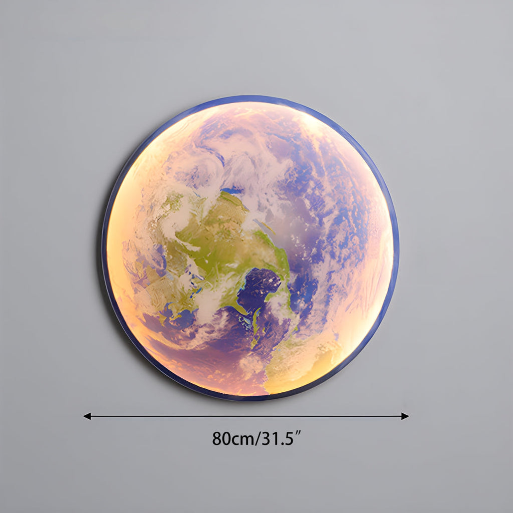 Celestial Moon and Earth Mural Wall Light With Soft LED Glow