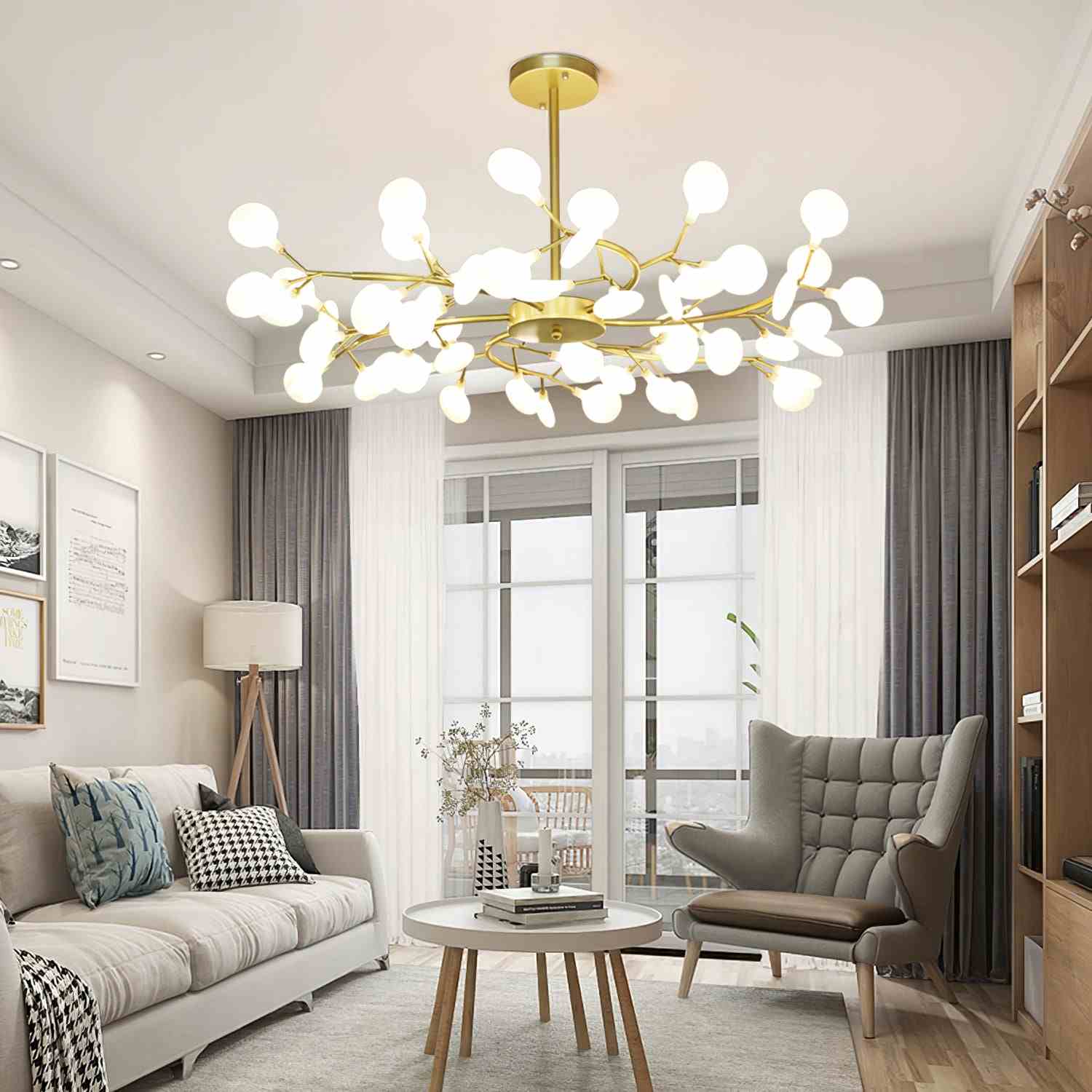 Firefly Sputnik LED Chandelier In Starburst Design For Warm Ambient Glow