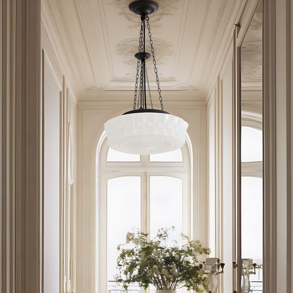 Hailie Vintage French Pendant Light With Dome for Living Room