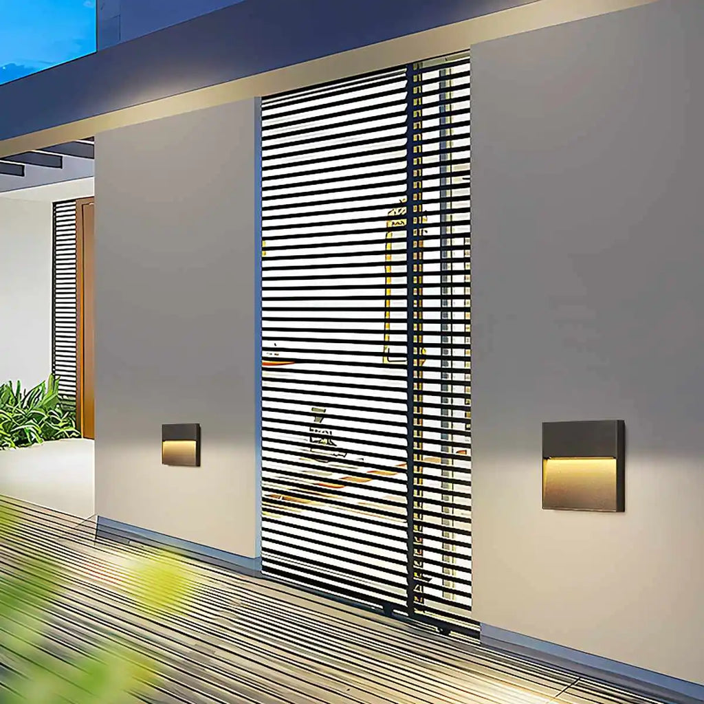 Outdoor Wall Light With Round Or Square Shape Waterproof Exterior Fixture