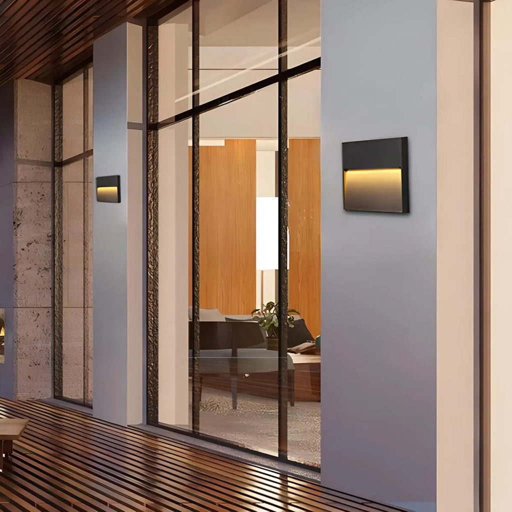 Outdoor Wall Light With Round Or Square Shape Waterproof Exterior Fixture