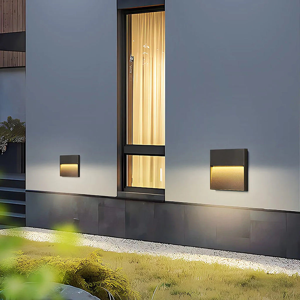 Outdoor Wall Light With Round Or Square Shape Waterproof Exterior Fixture
