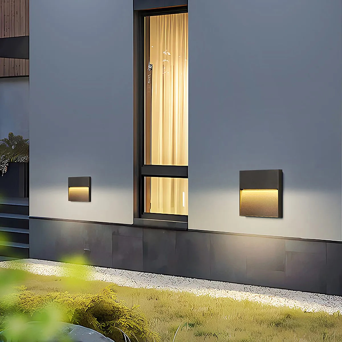 Outdoor Wall Light With Round Or Square Shape Waterproof Exterior Fixture