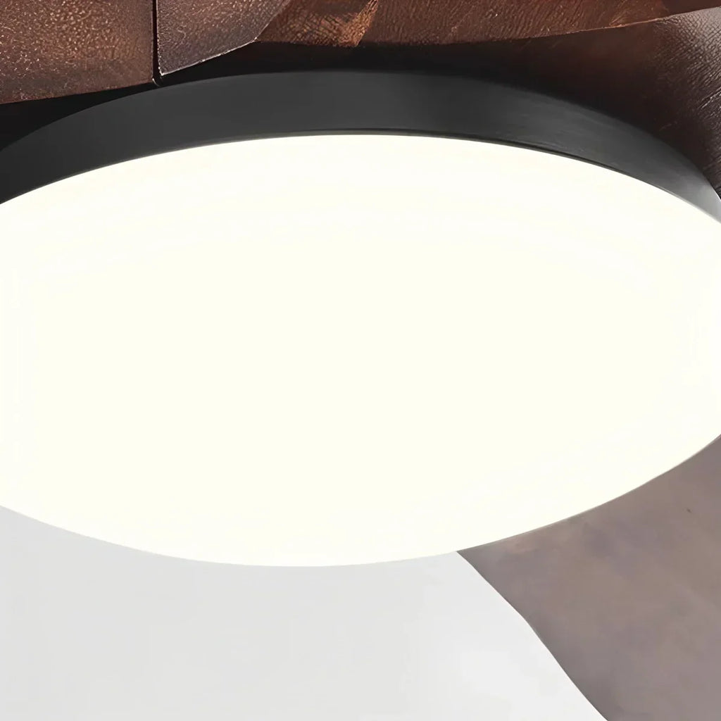 Three Solid Wood Blades Nordic Ceiling Fan With Light