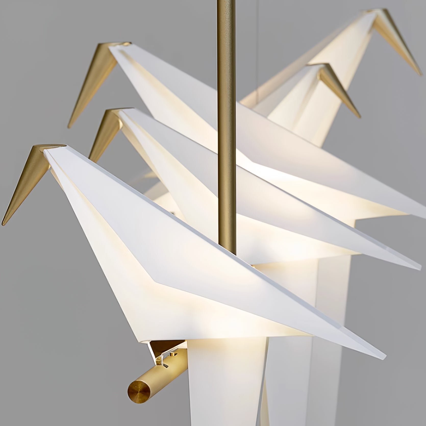 Elegant Dining Room Chandelier With Paper Crane Birds