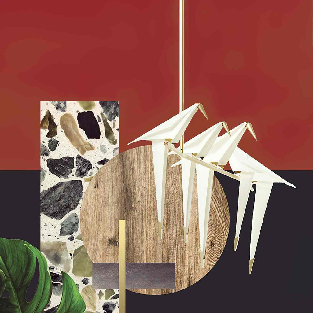 Elegant Dining Room Chandelier With Paper Crane Birds