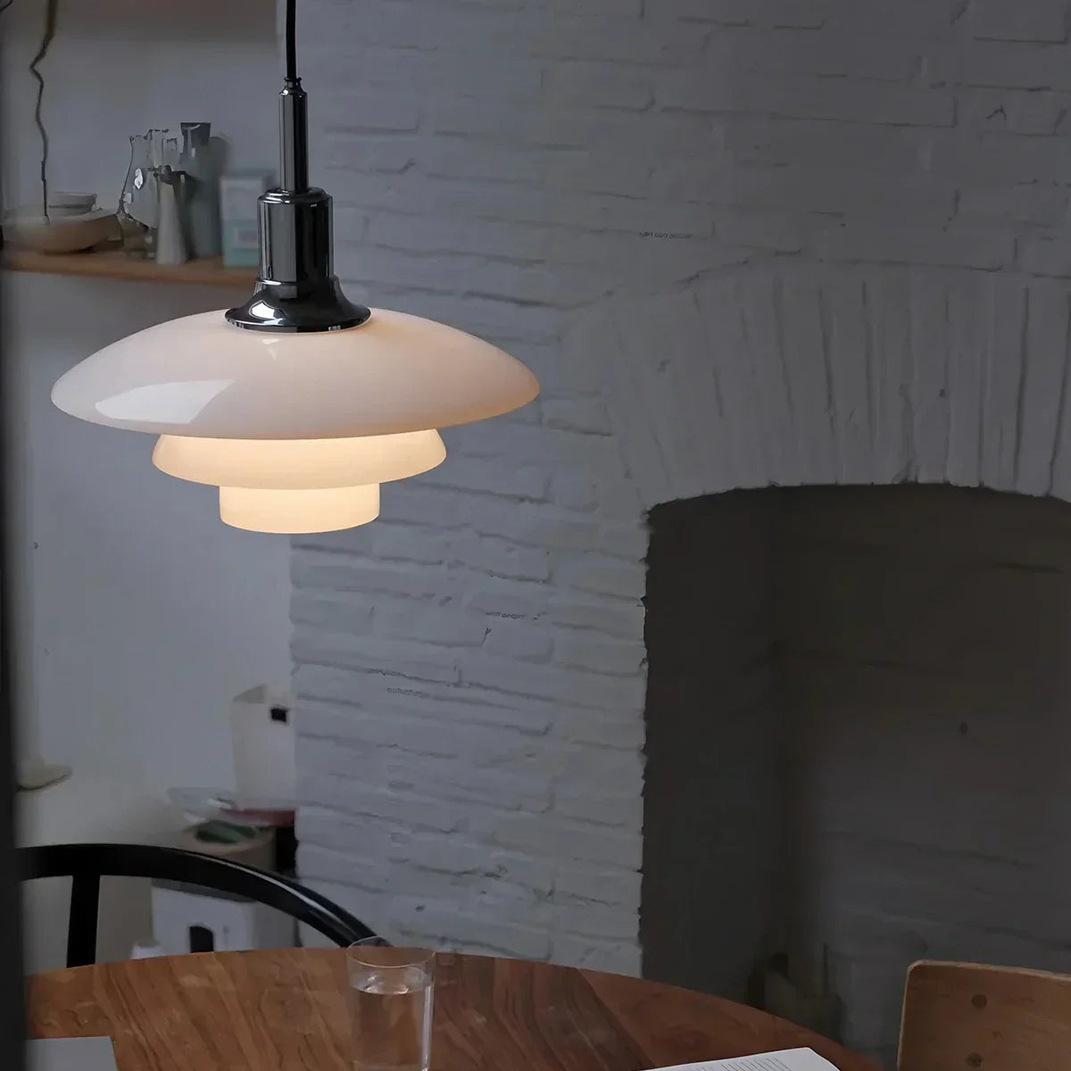 Danish Style Glass Pendant Light for Kitchen, Designer Ceiling Fixture