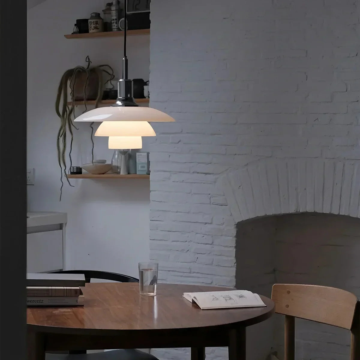 Danish Style Glass Pendant Light for Kitchen, Designer Ceiling Fixture
