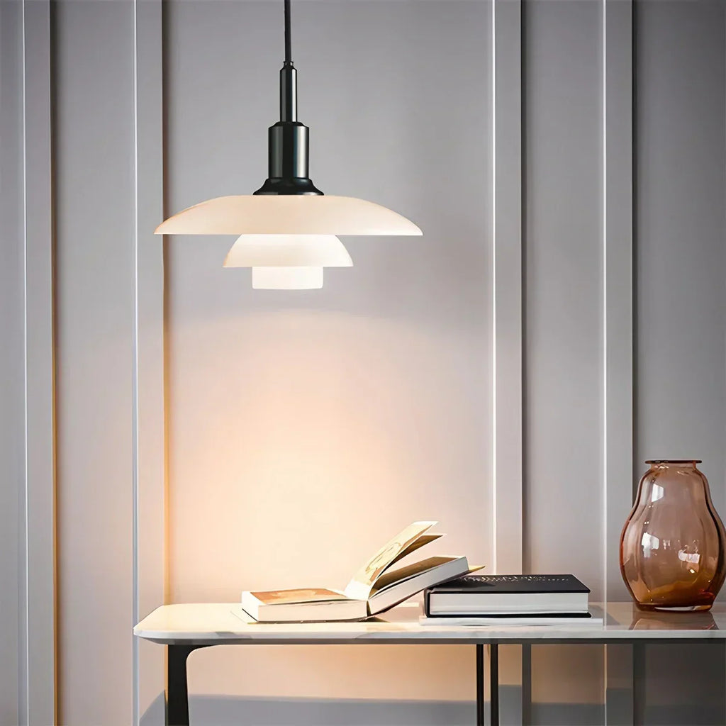 Danish Style Glass Pendant Light for Kitchen, Designer Ceiling Fixture