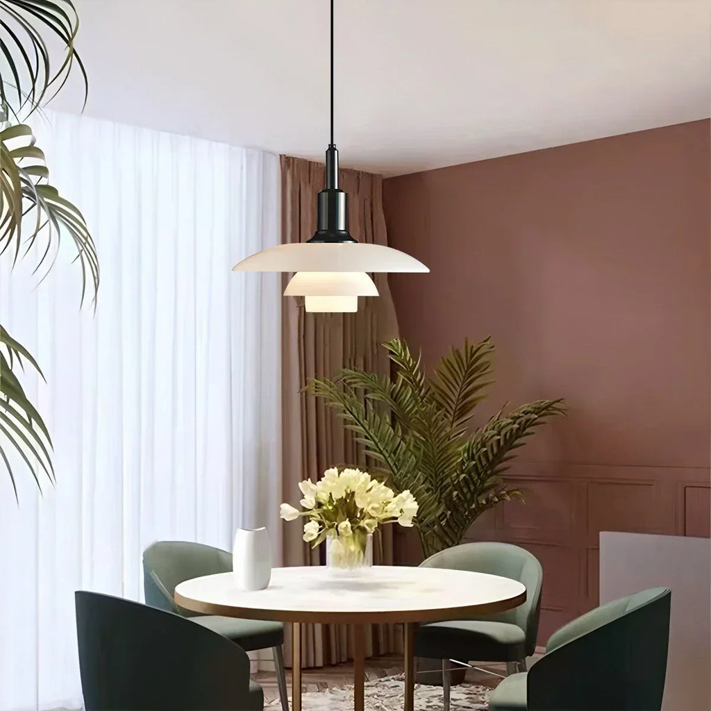 Danish Style Glass Pendant Light for Kitchen, Designer Ceiling Fixture